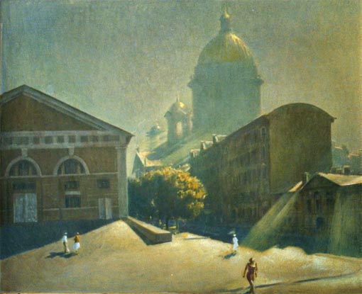 The burning morning in St.-Petersburg